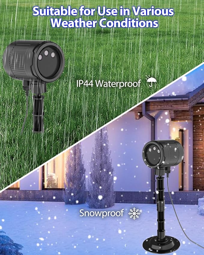 Christmas Laser Lights, RGB Laser Projector Light with RF Remote,Timer, Christmas Decorations Holiday Gift Projector for Xmas Home Garden Yard Party Outdoor Indoor Lights Show