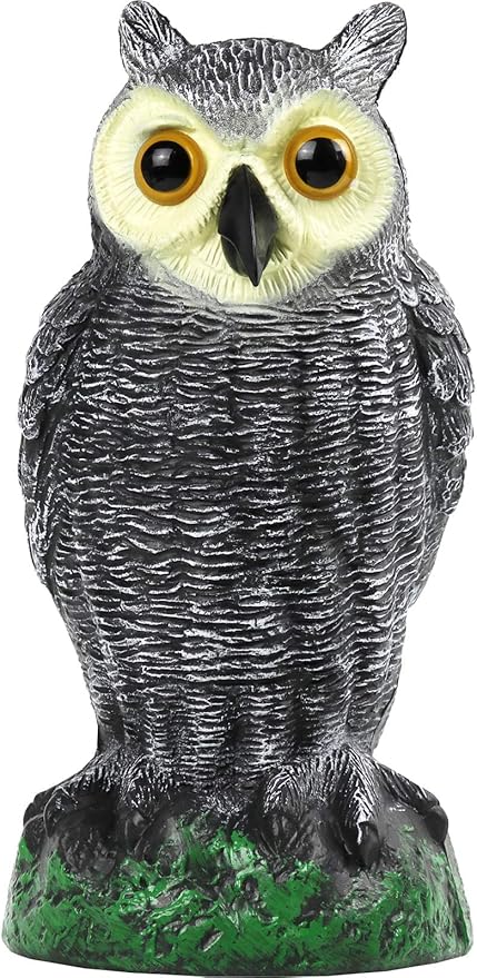 Galashield Owl Decoy | Plastic Owls to Scare Birds Away | Owl Statue for Garden & Outdoors - Pack of 3