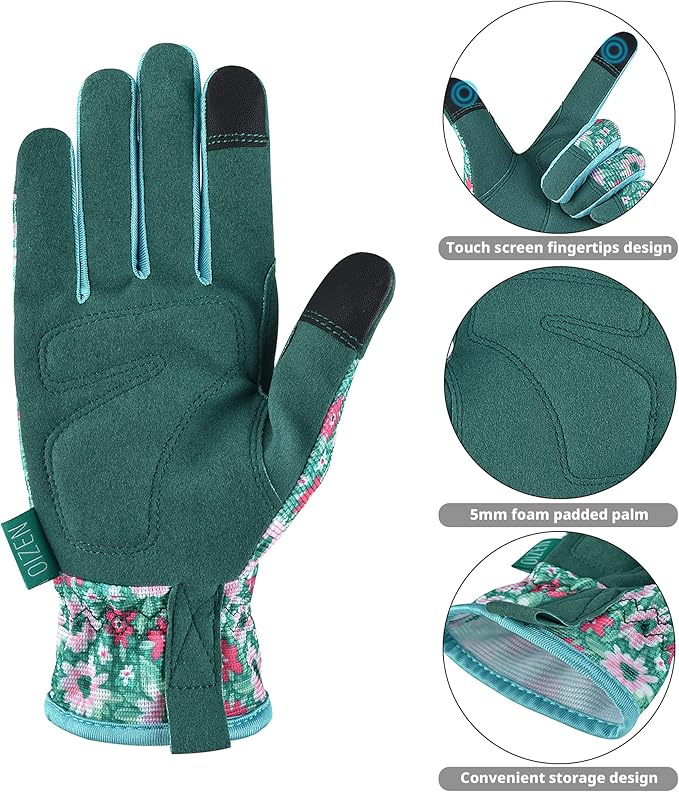 Gardening Gloves for Women and Men, Touchscreen Garden Gloves, Thorn Proof Puncture Resistant Work Gloves, Gardening Gifts for Women, Size Small