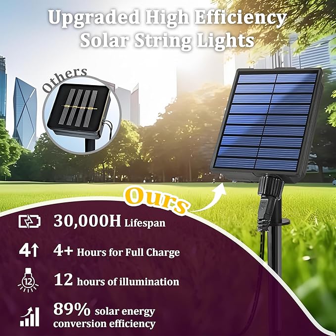 2-Pack 200FT Solar String Lights for Outside, 600 LED Extra-Bright Outdoor with 19 Modes & Timer, Waterproof Fairy Lights for Garden Patio Tree Christmas Decorations (Multicolor)