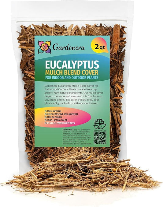 Organic Eucalyptus Mulch by Gardenera - Create a Sustainable and Healthy Landscape - 2 QUARTS
