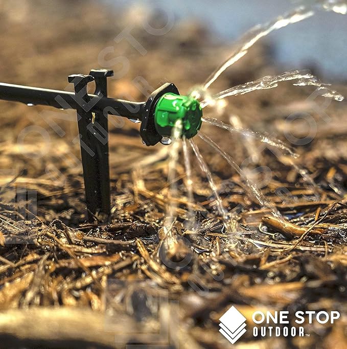 (25-Pack) - 1/4" Inch Universal Barbed Drip Emitter - Adjustable Flow 0-18.5 GPH Fit 1/4 (4-7mm) Drip Irrigation Tubing - Professional Grade (25 Pack Dripper Only)