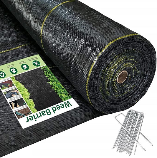 5ft x300ft Black Weed Barrier Landscape Premium Fabric Heavy-Duty Woven Ground Cloth with Superior Permeability Weed Control Convenient Design