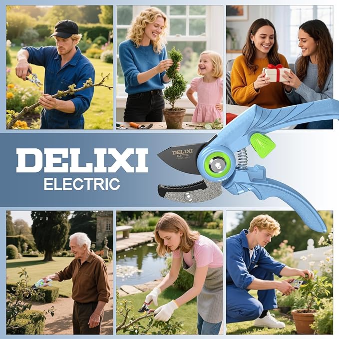 DELIXI Pruning Shears Anvil Garden Clippers, 1/2-Inch Cut Capacity Hand Pruners, Stainless Steel Blade with Non-Stick Coating, Ergonomic Small-Hand Design for Dry and Hard Branches