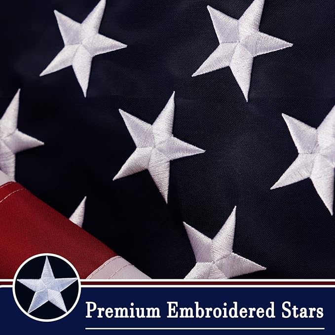 AZCOVER American Flag 6x10 FT Us Flag for Outside Heavy Duty Nylon USA American Flags for Outdoor with Embroidered Stars Sewn Stipes and Brass Grommets United States Flag