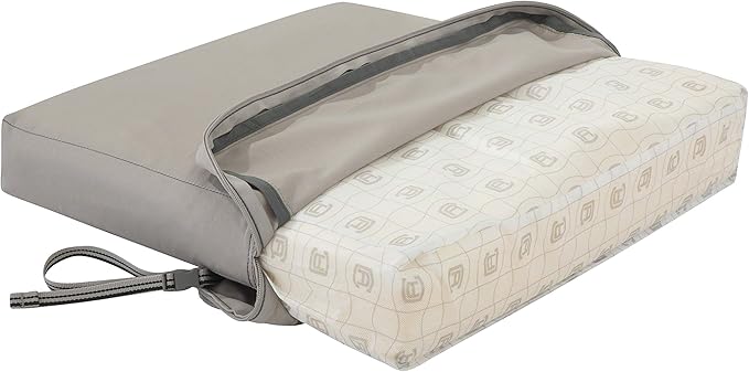 Classic Accessories Ravenna Water-Resistant 25 x 25 x 5 Inch Square Patio Seat Cushion Slip Cover & Foam, Mushroom, Lounge Chair Cushion