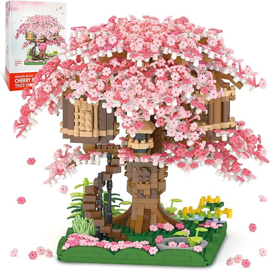Cherry Blossom Bonsai Tree Mini Micro Building Set, Japanese Sakura Tree House Model Sets for Adults, Flowers House Mini Bricks Building Kit, Creative Gift Toys for Kids 12-14 (2028PCS)