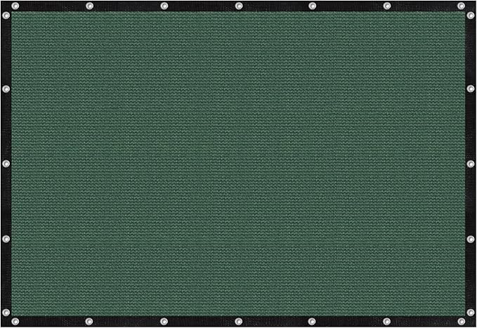 VICLLAX Shade Fabric Sun Shade Cloth with Every 2 FT Grommets for Patio Garden Pergola Cover Canopy 16x21 FT, Dark Green