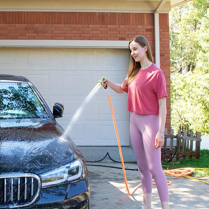 Fevone 3 ft Garden Hose, Hose Reel Leader Hose, Hybrid Polymer, Kink Resistance, Flexible, Durable, Leak Free, Aluminum Fittings, 3/4" GHT, 5/8" ID, 600 Psi, Drinking Water Safe