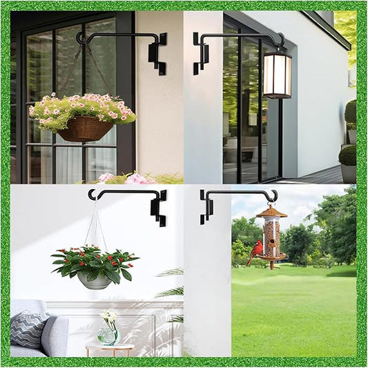 Bird Feeder Hanger,Hummingbird Feeder Hanger,Bird Feeder Hangers for Outside,Plant Hangers Indoor Wall Mount,Hanging Basket Hooks,Plant Hooks & Hangers,45°~180° Rotatable,16 Inch 4 Pack