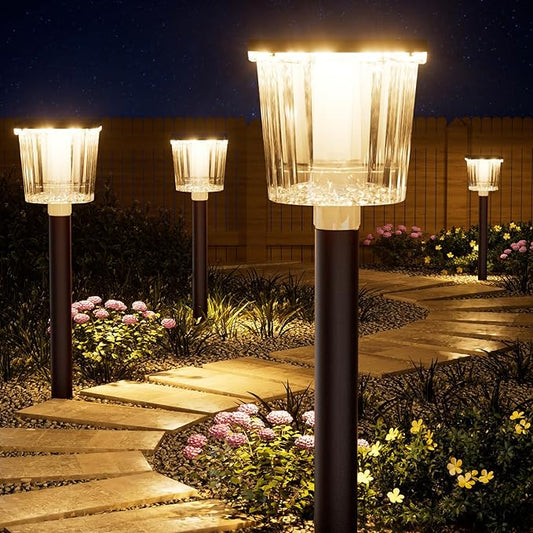 Super Bright Solar Pathway Lights Outdoor Powered,Adjustable Warm&Cool White,Waterproof IP65 Garden Decor Landscape Lighting Outside for Yard/Patio/Walkway/Driveway/Landscape (Cocoa Brown, 2 Pack)
