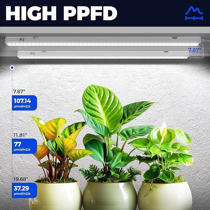 Barrina T5 Grow Lights, 5000K Full Spectrum Plant Growing Lights, 2ft 80W (8 x 10W, 500W Equivalent), LED Grow Light Bulbs, Plant Lights for Indoor Plants, Greenhouse, Plug and Play, 8-Pack