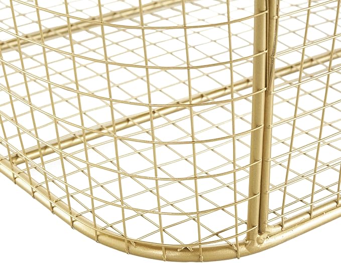 Deco 79 Metal Decorative and Functional Storage Basket Deep Basket Organizer with Round Handles, Basket for Storage 20" x 18" x 19", Gold