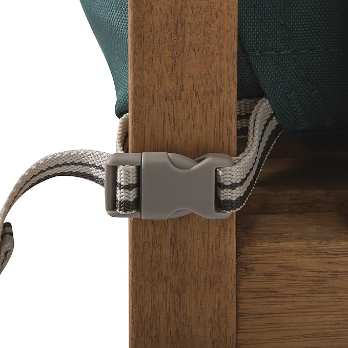 Classic Accessories Ravenna Water-Resistant 23 x 23 x 5 Inch Square Patio Seat Cushion Slip Cover & Foam, Mallard Green, Lounge Chair Cushion