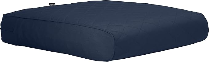 Classic Accessories Montlake FadeSafe Water-Resistant 25 x 22 x 4 Inch Wide Back Patio Quilted Lounge Cushion, Navy