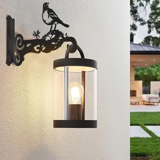 2-Pack Aesthetic Plant Hanger Indoor and Outdoor – 10 Inch Metal Hanging Plant Bracket with Beautiful Bird Pattern – Anti Rust Plant Hooks for Hanging Plants, Bird Feeder, Wind Chime, Lantern