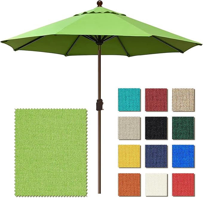 EliteShade USA 10-Year-Non-Fading 10Ft Market Umbrella Patio Umbrella Outdoor Table Umbrella with Ventilation, Macaw Green