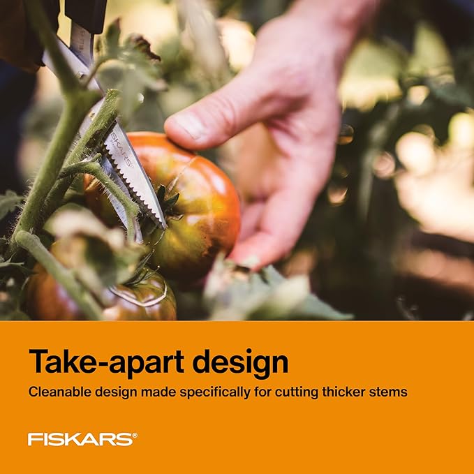Fiskars Vegetable Garden Tool Set with Vegetable Shears, Seed Sower, Trowel, Cultivator, Weeder, and L/XL Garden Gloves for Indoor or Outdoor Gardening (6 Piece Kit)