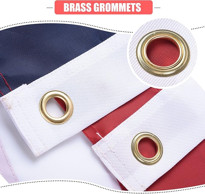 American Flag 30x50 Outside, US Flags for Outdoor Indoor, Heavy Duty Durable, Deluxe Embroidered Stars, Brass Grommets, Sewn Stripes, Vivid Color, Fade Resistant and waterproof