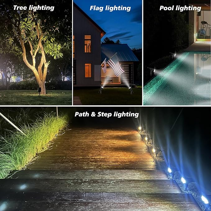 All-New Solar Spot Lights Outdoor Waterproof，20 LEDs Solar Flag Light with 2 Modes,Landscape Spotlights for Pathway, Patio, Garden, Trees,Flag,Pool (2 Pack,White Light)