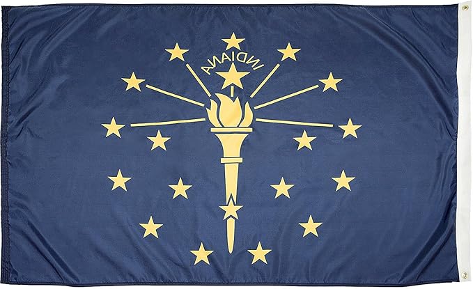 FlagSource Indiana Nylon State Flag, Made in the USA, 5x8'