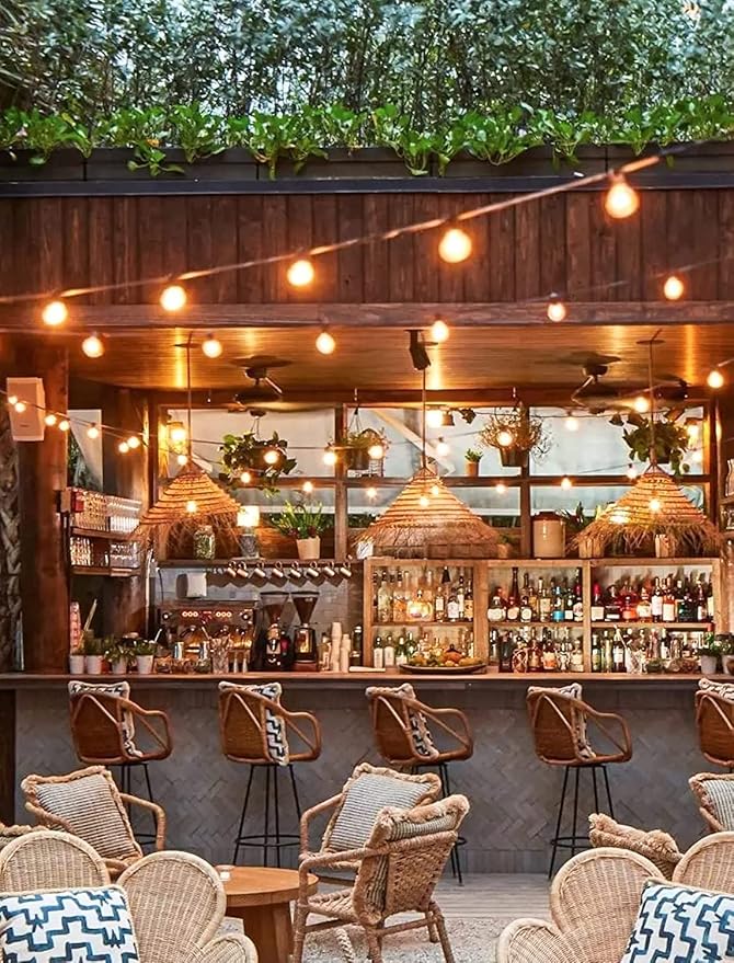 Brightown 200FT LED Outdoor String Lights - Patio Lights with 100 Shatterproof Clear Dimmable Edison Bulbs, Waterproof Connectable Hanging Lights for Outside Backyard Porch Party Christmas Decoration