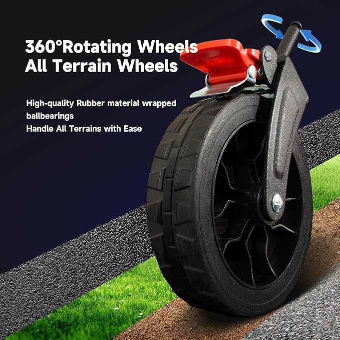 Collapsible Wagon Cart with Wheels Foldable,Folding Beach Wagons Carts Foldable for Grocery Shopping Camping Garden Fishing Sports