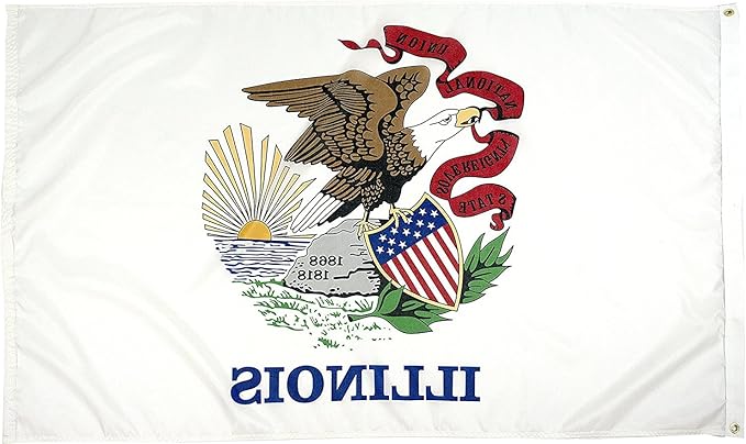 FlagSource Illinois Nylon State Flag, Made in the USA, 5x8'