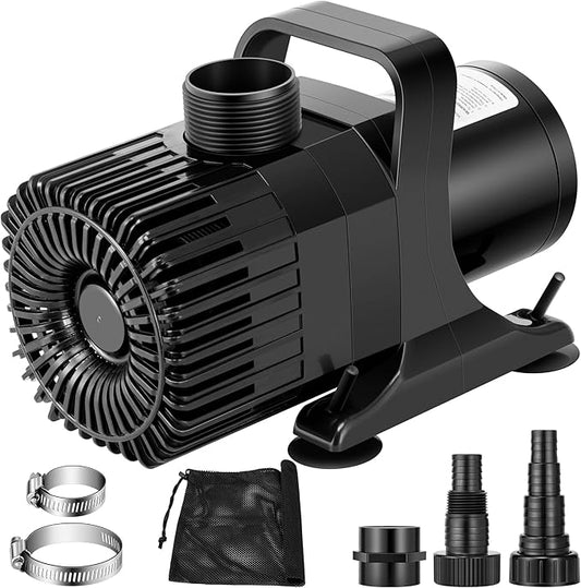 VIVOSUN 3700 GPH Submersible Water Pump with Barrier Bag, Ultra Quiet 300W Pond Pump for Pond, Waterfall, Fish Tank, Statuary, Hydroponic, 21Ft. Lift Height