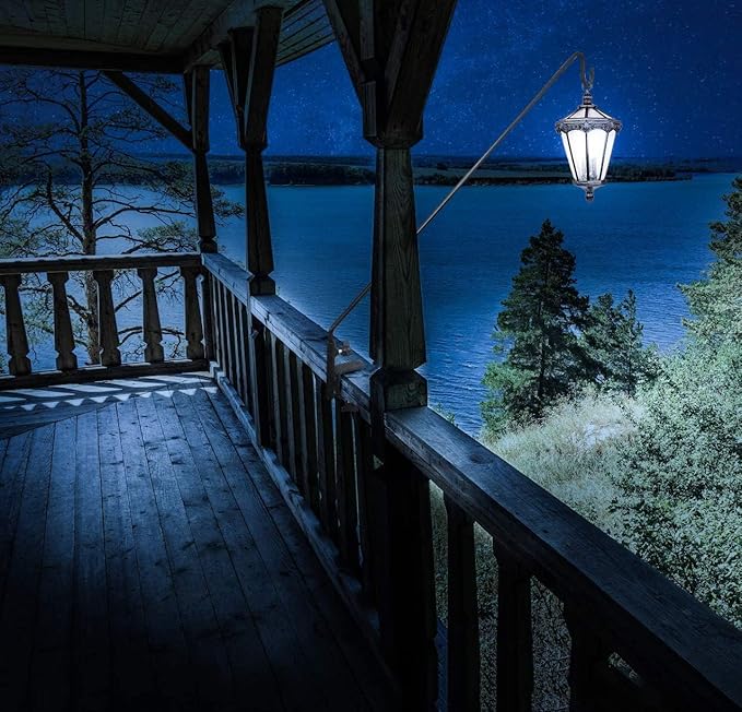 ERYTLLY Heavy Duty Deck Hook, Extensible and Adjustable Deck Hook with 2" Non Slip Horizontal Clamp for Hanging Bird Feeder, Plants, Suet Baskets,Wind Chimes,Lanterns and More