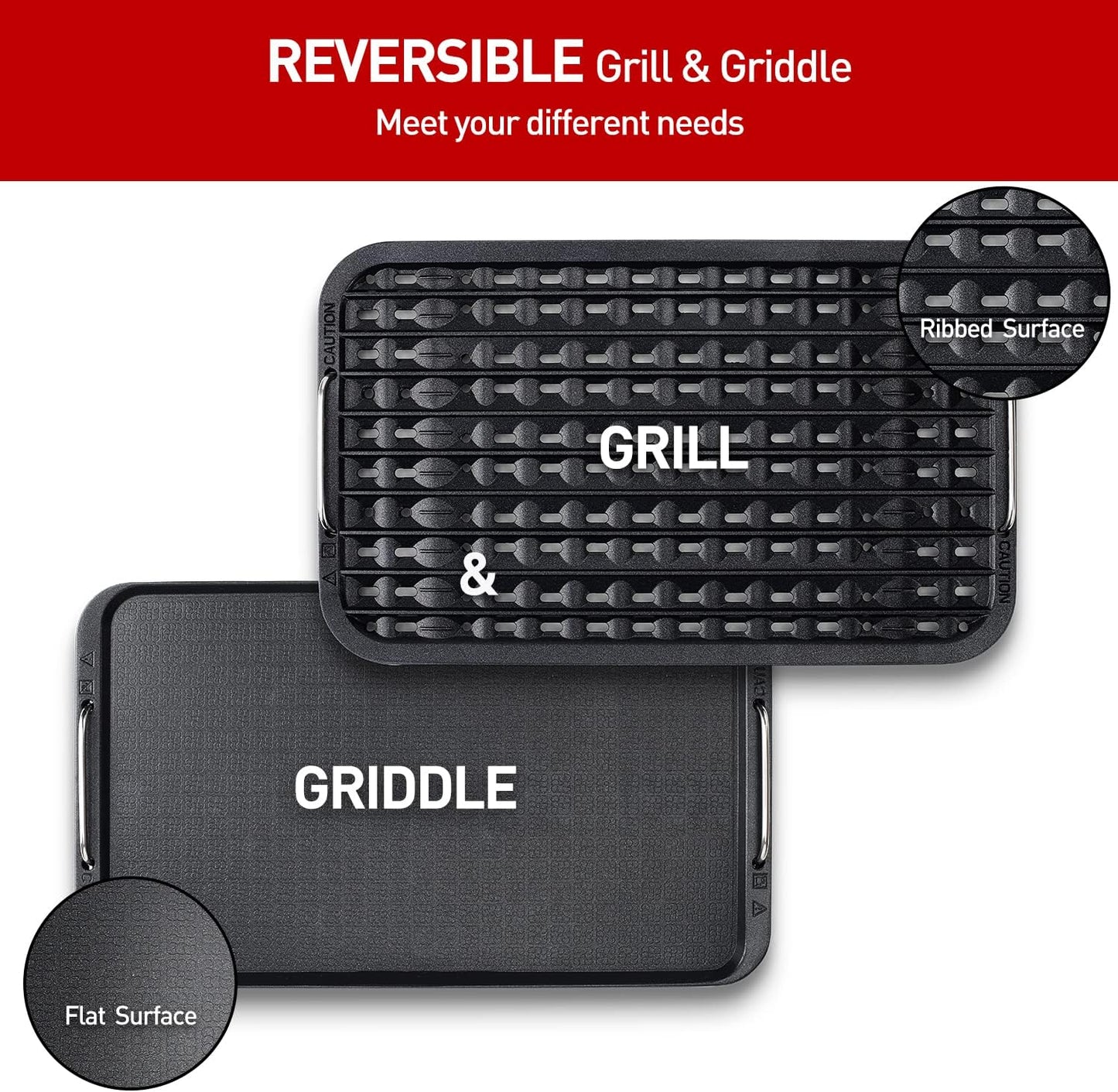 Indoor Smokeless Grill, Techwood 1500W Electric BBQ Grill with Temperature Control, Korean Grill Removable Grill & Griddle Plates, Tempered Glass Lid