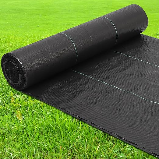 Towallmark Weed Barrier Landscape Fabric 5FTx300FT, Heavy Duty 4.1O Weed Block Gardening Ground Cover Mat, Weed Control Garden Cloth, Woven Geotextile Fabric for Underlayment, Driveway Fabric