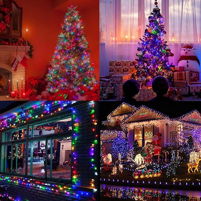Decute 800 LED 272FT Christmas String Lights 8 Modes with Timer Function, Waterproof Twinkle Fairy Lights for Christmas Tree Party Wedding Yard Garden Outdoor Indoor Decorations, Multicolor