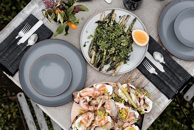 Barebones Flatware Silverware Set - Formal Polished Camping Utensils - Stainless Steel Cutlery Set of 6 - Camping Utensil Set with Forks, Knives, and Spoons (Silver)