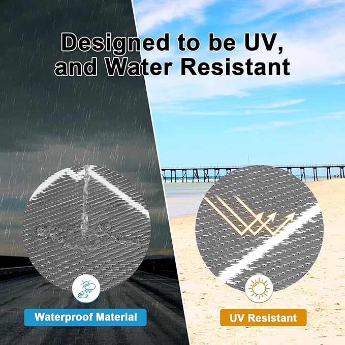 HEBE Outdoor Rug Waterproof 8x10, Reversible Plastic Straw Rug RV Camping Rug, Indoor Outdoor Patio Mat Clearance, Outside Carpet for Porch,Deck,Camper,Balcony,Backyard,Picnic