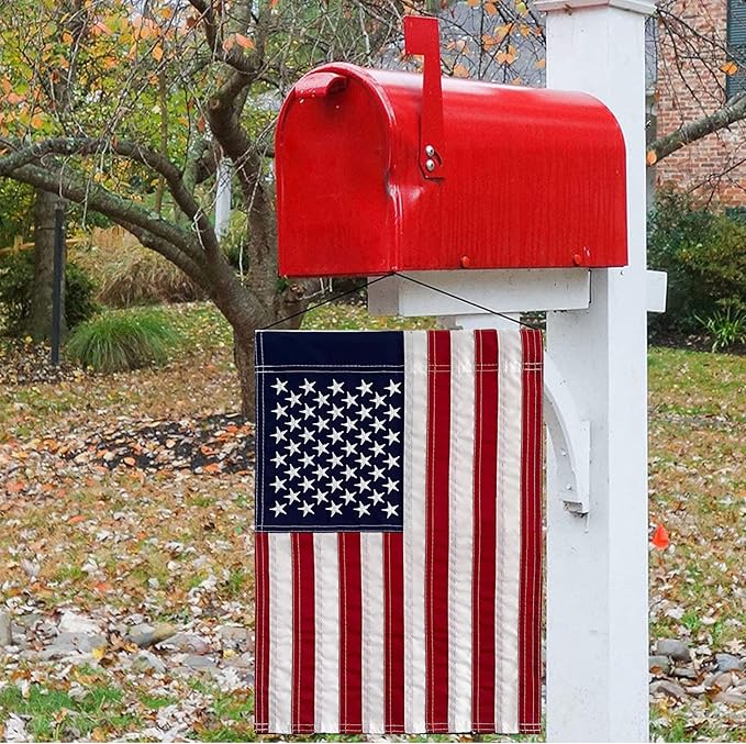 American Flags Garden Flag for Outside 12x18,Small USA Flag Outdoor Heavy Duty Made in USA High Wind Embroidered Stars-sewn Stripes Waterproof