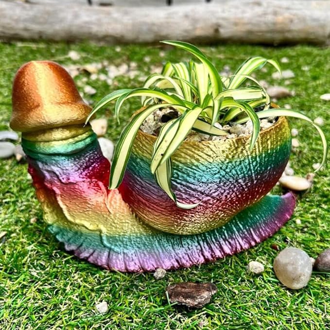 Snail Planter Turtle Planter, Vintage Retro Flower Plant pots for Indoor & Outdoor Plants, Unique Flower Pot for Succulent Plants Live, Snail Decor for Fun Planting Experience (Snail)