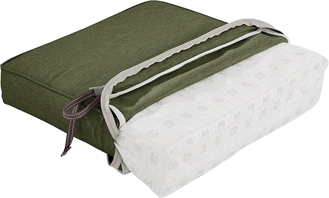 Classic Accessories Montlake Water-Resistant 21 x 20 x 4 Inch Patio Lounge Back Cushion, Heather Fern Green, Outdoor Loveseat Cushions