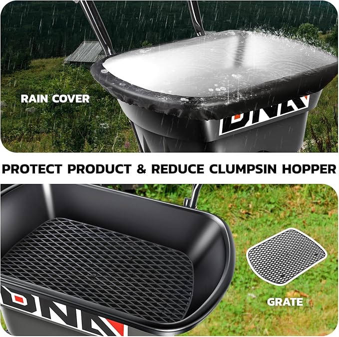 DNA MOTORING 80lb Walk-Behind Broadcast Spreader 36KG/29L Capacity, Garden Seeder with Wheels, for Residential Farm Seeding, TOOLS-00469