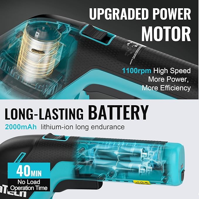 DURATECH Cordless Hedge Trimmer, 3.6V 2-in-1 Handheld Rechargeable Grass Trimmer & Hedge Shears with USB Type-C Cable, Built-in Li-ion Battery, Electric Shrub & Grass Shears for Garden, Yard and Lawn