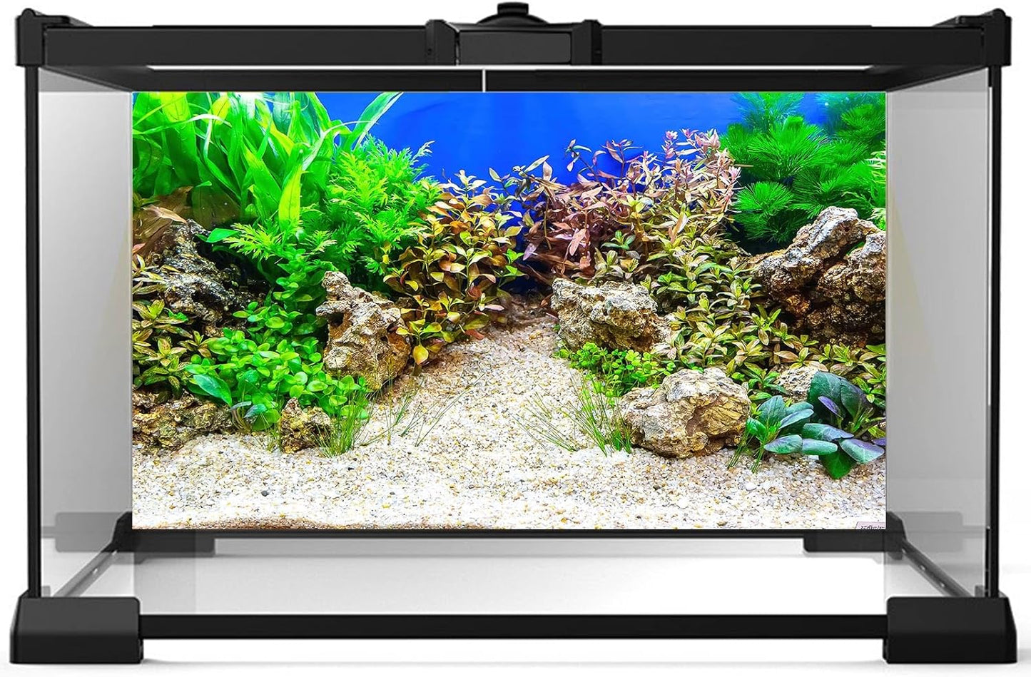 Aquarium Background Underwater Grass Leaves with Pebble Aquarium Backdrop Vivid and Fresh Green Aquatic Plant Stone River Bed and Lake Fish Tank Background Decor Vinyl 60x24in