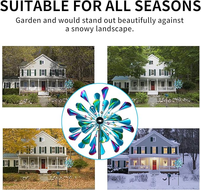 Decoroca 72" Large Wind Spinner Outdoor, Metal Garden Clearance Sculpture & Yard Decor