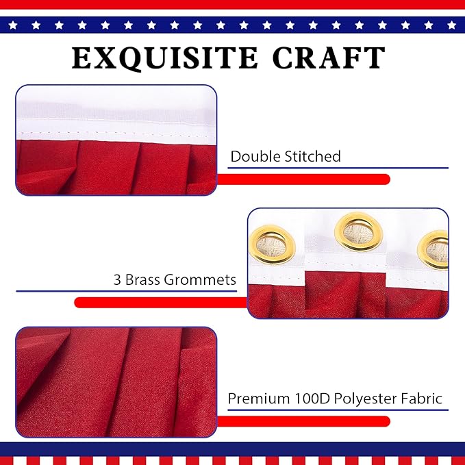 2x4 Ft American Bunting Flags Outdoor, USA Pleated Fan Flag for Outside, 4th of July Decorations Memorial Day Patriotic Flags Bunting Outdoor Indoor Decor (Set of 2)