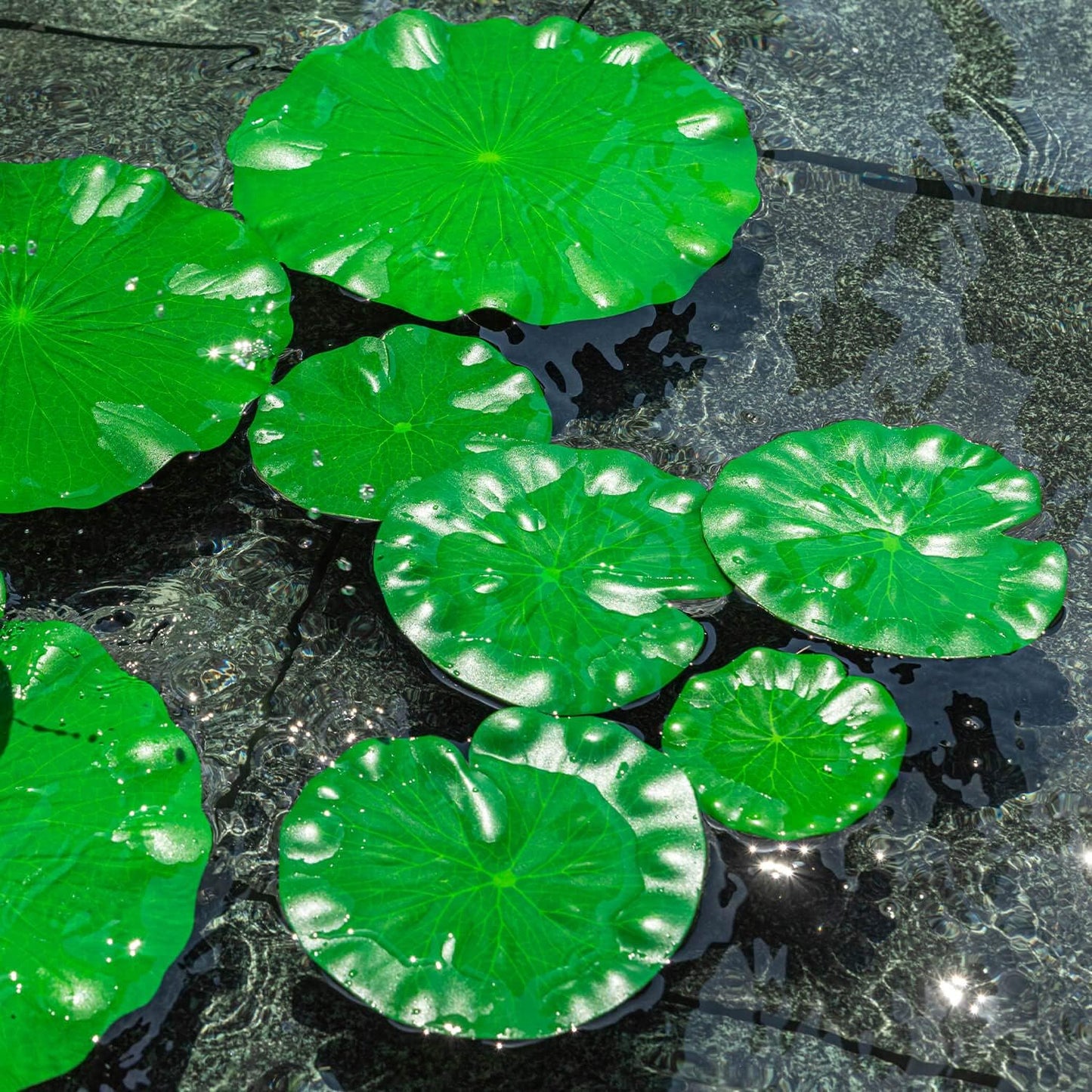 28 Pcs Realistic Lily Pads Leaves for Ponds, 4 Kinds Artificial Floating Foam Lotus Leaves, Water Lily Pads Foliage Pond Decor for Pond Pool Koi Fish Patio Aquarium