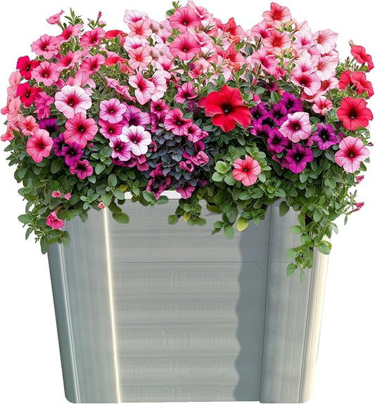Raised Garden Bed - 1x1 ft Planter Box - White HDPE - No Tools Needed - DIY Kit for Urban Gardening, Flowers, Herbs & Vegetables - Made in The USA - 2 Pack