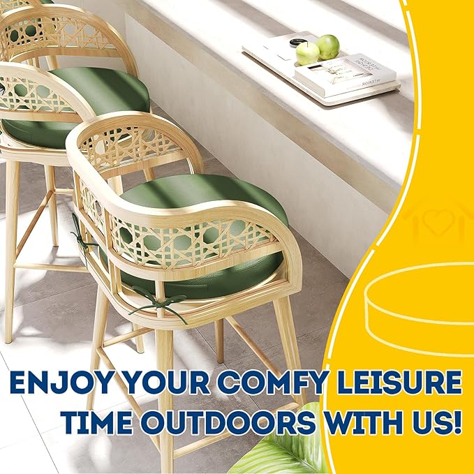 AAAAAcessories Outdoor Seat Cushions for Chairs, Waterproof, Fade-Resistant Patio Furniture Replacement Cushions, 15" x 15" x 2", Set of 2, Dark Moss