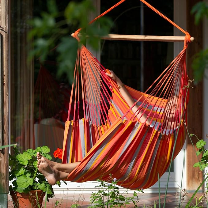 LA SIESTA® - Large Comfort Domingo Hammock Swing Chair - Weather & Tear Resistant Hanging Hammock Chair - Indoor Outdoor Hammock Chair Swing - Patio Porch Bedroom Hanging Chair - Max 285 Lbs, Toucan