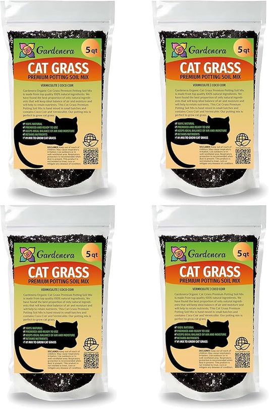 Organic Cat Grass Mix - Grow Nourishing Grass for Your Cat's Delight - 20 QUARTS