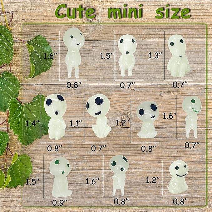 20Pcs Glow in The Dark Tree Elves, Fairy Garden Accessories, Mini Luminous Ghost Gnomes, Miniature Landscape Decorations, Lawn Yard Patio Plant Decor, Terrarium Kit, Gift