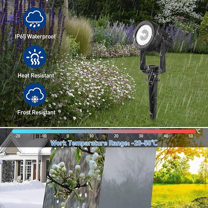 T-SUNUS Solar Landscape Spotlights 2 Pack Warm White, IP65 Waterproof Sopt Lights 9.8ft Cable, Outdoor LED Wall Light 3000K Separated Panel for Tree Flag Yard Garden Driveway Porch Walkway Pool Patio